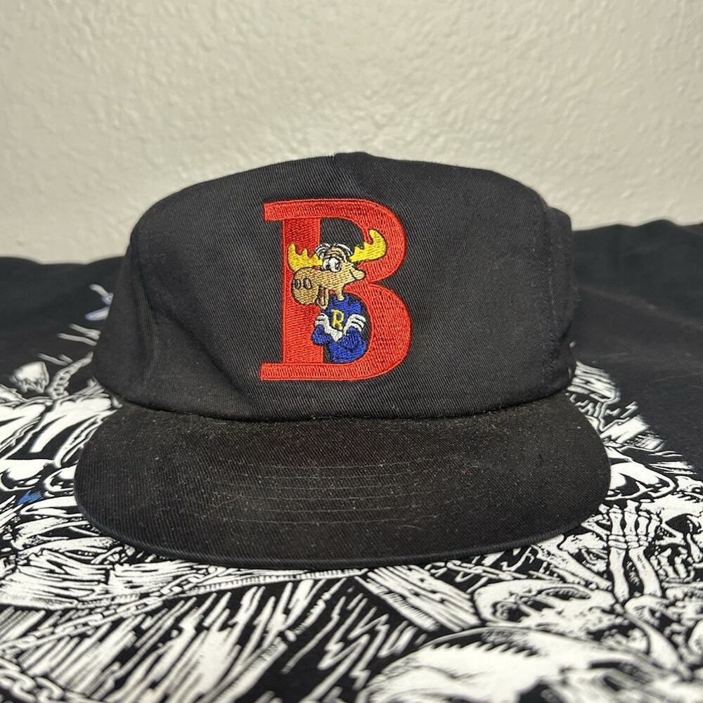 Rock And Bullwinkle cap hat snap back OSFM 100% Cotton Sportcap